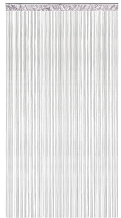 Victoria M. Leonora Fadenvorhang Fadengardine Türvorhang Insektenschutz, mit Durchzugstunnel, Waschbar, Kürzbar, 100 x 245cm, Hellgrau, 2er Pack