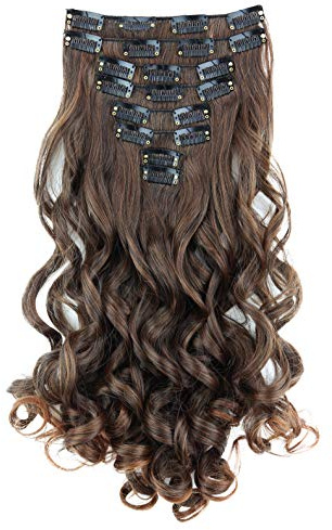 CAISHA XXL 8er 45cm CLIP IN EXTENSIONS Haarverlängerung Braun Mix CES20-1