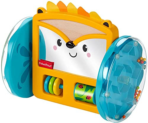 Fisher-Price GJW14 - Rollender Igel-Spiegel, Spielzeug zum Spielen in der Bauchlage und zum Krabbeln, Babyspielzeug ab 3 Monaten