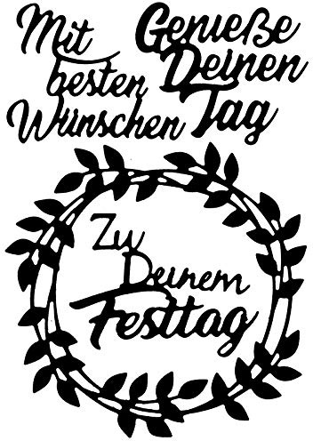 Ideen mit Herz Stanzschablonen, Schriften, Geburtstagswünsche 5, 4 Stück