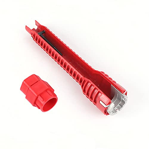 SagaSave 8 in 1 Faucet and Sink Installer Tool, Multifunctional Plumbing Tool, Water Pipe Wrench for Bathroom Kitchen Toilet Bowl Sink (Red)