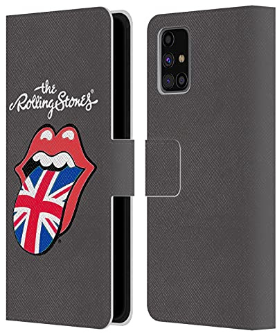 Head Case Designs Officially Licensed The Rolling Stones United Kingdom International Licks 1 Leather Wallet Case Compatible with Samsung Galaxy M31s (2020)