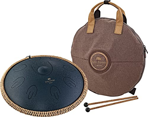 Sonic Energy Octave Steel Tongue Drum, D-Amara, Blau (OSTD2NB) | Basston + 8 oktavierte Töne, 440 Hz, Durchmesser 15,7 Zoll, 40 x 40 x 16,3 cm, Inkl. Tasche und 2 Schlägel, Edelstahl