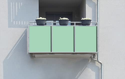 Wallario Balkonverkleidung, Sichtschutz, Windschutz, Meterware nach Maß mit vormontierten Ösen - Motiv Pastellgrün (Grundpreis: 29,95Eur/m)