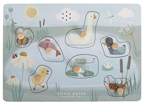 Little Dutch 4763 FSC Holz Greifpuzzle mit Geräuschen - Little Goose/Kleine Gans