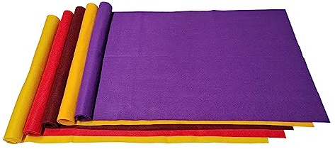 Jtnohx Weiches Handwerk Filz-Stoffbögen Bündel, 40x100cm Farbig Filz, Bastelfilz Stoff zum Nähen, Filzstoff für Party Festival Serie Dekorationen(Orange-gelb/burgund/rot/dunkelviolett/gelb)