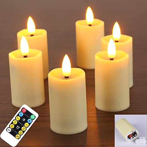 yucanucax 6 Pack Ivory Tea Lights Votive Candle with Remote Control emits Yellow Light, max 800hours by 2 AAA batteries(not includ)