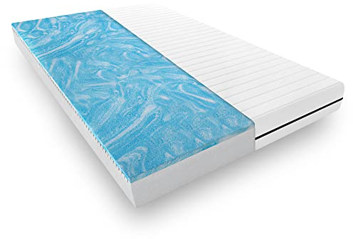 Mister Sandman Gelmatratze 90x200, hochwertige Matratze mit Gelauflage, Matratze mit Duo-Kern mit Premium Doppeltuch Bezug, Gelschaummatratze