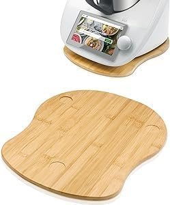 Küchencontainer für Thermomix TM6 TM5 Gleitbrett Zubehör - Schnelles Bewegen Rollbrett für Thermomix Vorwerk Küchenmaschine TM 6 Zubehör Unterlage Brett,Bambusholz