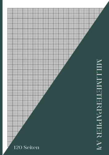 Millimeterpapier A4: Millimeter-Notizheft für technisches Zeichnen | 120 Seiten, 60 Blatt doppelseitiges Millimeterpapier (21 x 29.7 cm)