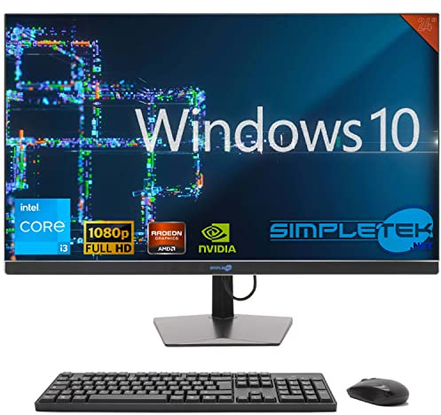 SIMPLETEK - PC All in One 24 FHD 60Hz Core i3 Windows 10 | 8GB RAM SSD 120GB | Casa, Lavoro