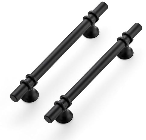 15 Stück Möbelgriffe Schwarz Schrankgriffe, 128mm Griffe für Küchenschränke | Stangengriff Design, Runder Fuß, Für Küchenschränke, Schubladen, Kommoden, Türen, Möbelaufwertung, Einfacher Austausch