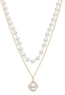 ankbrats 925 Sterling Silber Perlenkette für Frauen Mädchen, Süßwasser Perlen Anhänger Halskette, Hypoallergenen Perlen Schmuck Geschenk für Hochzeit Party