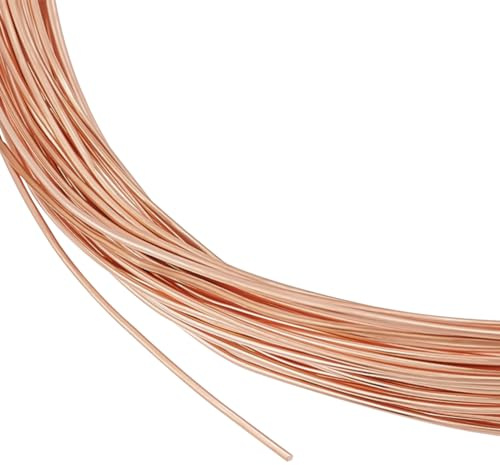 BENECREAT 15 m 0.6 mm Massiver Blanker Kupferdraht, Runder Kupferdraht Schmuckperlendraht Für Ring, Ohrringe, Schmuckherstellung, DIY-Handwerkslieferant