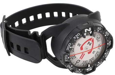 Tauch-Handgelenkkompass, 70 M Wasserdicht, Tiefe, Hohe Sichtbarkeit, Verstellbarer Kompass Zur Armbandmontage, Digitale Tauchinstrumente