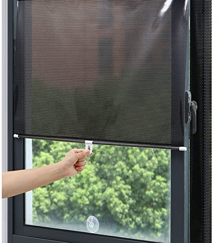 Verdunkelungsrollo, Saugnapf-Thermo-Rollos, stanzfrei einziehbarer Balkon-Sonnenschutz, Sonnenschutz-Isolierung, Schattierungsvorhang, Fenster-Rollo, Küche, Büro, Auto, Sichtschutz (B45 x H125 cm (18