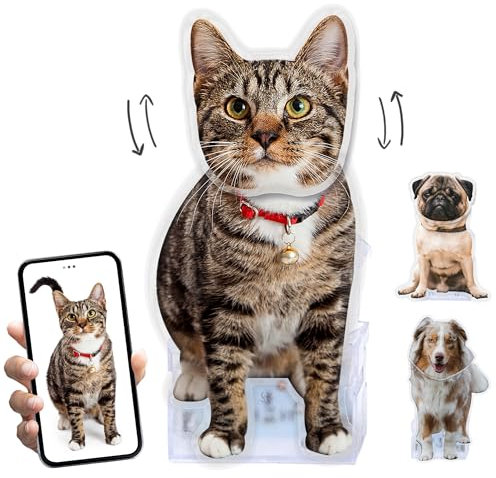 Personalisierte Wackelkopf-Ornamente, Benutzerdefinierte Acryl-Ornamente mit Fotos von Katzen/Hunden/Haustier, Automatische Schaukeldekoration als kreatives Geschenk