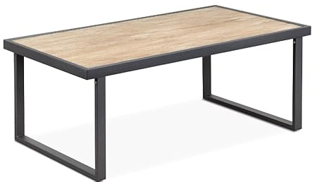Konsimo Gartentisch 118x45x65 cm - Balkontisch aus Stahl - Wetterfest Gartenmöbel Lounge - UV-beständigerTisch für Garten, Balkon, Terrasse - Modern Outdoor Tisch - Anthrazit