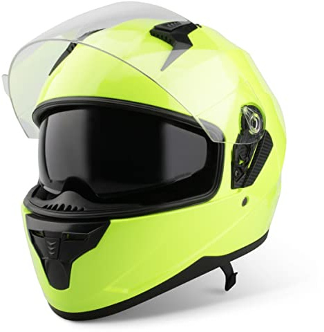 VINZ Kennet Integralhelm mit Sonnenblende | ECE 22.06 & PINLOCK vorbereitet | Motorradhelm für Herren & Damen | Mopedhelm / Vollvisierhelm | Fullface Helm Roller | Größe XS–XXL