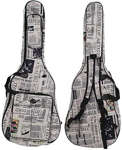 Gitarrenkoffer, 600D Wasserdichte Nylon-Oxford-Gitarrentasche, Akustikgitarrenkoffer mit Verstellbarem Doppelgurt für 41-Zoll-Akustikgitarre (41 Zoll)