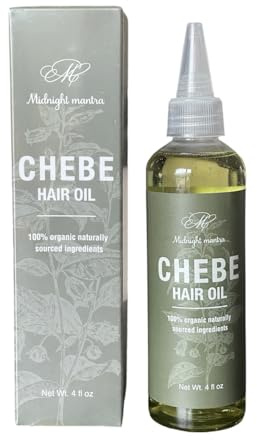 MIDNIGHT MANTRA Organic Chebe Oil For Hair Growth, Natural Hair Oil for Men and Women, Hair Thickening, Rosemary Peppermint Oil for Hair Growth, Easy Applicator