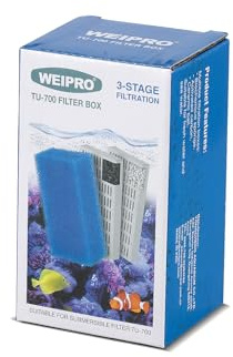 Weipro Filtermedien Set für TU-700 Aquarium Filter mit Filterschwamm, Aktivkohle und Keramikringe Pellets(TU700-S)