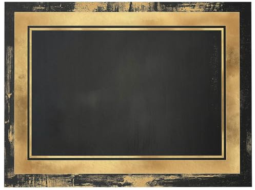 Teppich Wohnzimmer Einfacher rechteckiger Rahmen Kurzflor Teppich Schlafzimmer Pflegeleicht und Extra Weich 160 x 230 cm Küche Esszimmer Kinderzimmer Schwarz und Gold