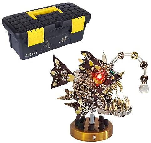 CreativeBlocker 3D Puzzle Erwachsene- DIY Fisch Modell 3D Metallpuzzle, Fisch Figuren Modell Baukästen, DIY Set Erwachsene, Steampunk Deko, Geschenk für Weihnachten (700PCS)