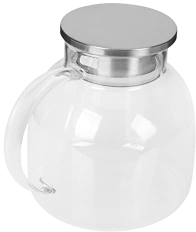 MOLUCKFU Pichet Verre avec Couvercle pour Eau Thé ou Jus pour Réfrigérateur et Usage Quotidien