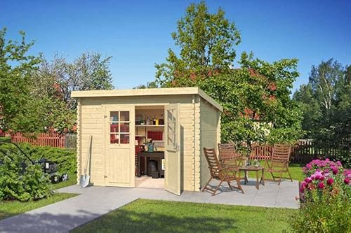 Buttercup Farm San Jose 230-Log Cabin, Wooden Garden Room, Timber Summerhouse, Home Office - L295 x W268.7 x H210.9 cm