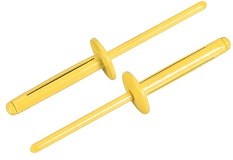sourcing map Aluminiumnieten mit großem Kopf, Tri-Grip-Nieten, großer Flansch, Tri-Grip-Nieten für Heimwerker, Blech, Autoreparaturen, Möbel, Boote, Gelb, 100 Stück