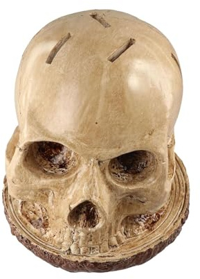 Qkbuza Porte-couteaux en forme de tête de mort – Plusieurs fentes pour couteaux de cuisine | Bloc décoratif pour couteaux de cuisine, fourchettes, cuillères