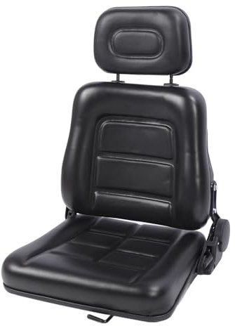 RASTKY Siège de Chariot élévateur Universel avec Appui-tête Réglable, Siège Ergonomique en Cuir PVC pour Chargeuse, Chariot Télescopique, Rétrocaveuse, Chariot élévateur, Tracteur et