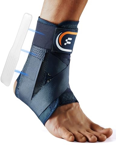 Fitomo Tutore Caviglia, Cavigliera Uomo e Donna Tutore Caviglia con stabilizzatori rimovibili per la Prevenzione e il Recupero da Infortuni, Debolezza della Caviglia, Gonfiore, Tendinite di Achille