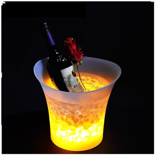 5L Champagnereimer – Leuchtender Eiskübel für Bier & Wein – Party-Eimer für Oktoberfest, Bars, Hochzeiten – Leicht & Tragbar Farbwechsel