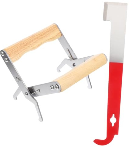 AKOOSY Edelstahl Imker-Werkzeug Mit J-Haken-stockmeißel Und Rahmengriff Für Bienenstock Multifunktional Zum Herausheben Und Schaben Robust Und Langlebig Für Bienenzucht