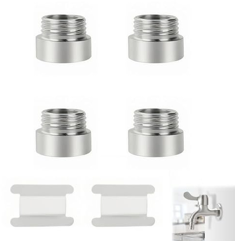 4 Piezas Prolongación de Grifo 1/2 Pulgada, Extensión de Grifo, extensión de cabezal de ducha, accesorio de extensión de grifo (Acero inoxidable, 1/2 pulgadas x 10 mm(4PCS))