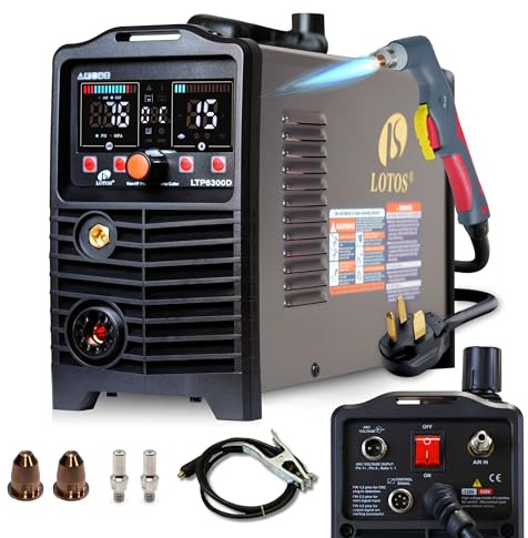 LOTOS Apex LTP6300DCNC | 63A CNC-Enabled Plasma Cutter, Drag-Cut Enables, Non-HF Blowback Pilot Arc, 3/4 Clean (1 Sever), THC/ARC OK, Dual-Voltage 110/220V, LED Controls, Portable Air Plasma Cutter