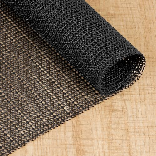 Vicloon Halkfri matta, 80 x 130 cm PVC halkfri matta, anti-halk mattnät, multifunktionell skärbar lådmatta, för mattor, kök, hårda släta golv, svart