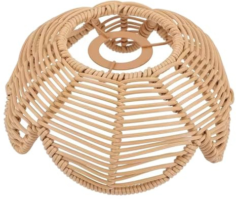 ZGUZMCMK Kunststoff-Rattan-Lampenschirm, Boho-Deckenlampenabdeckung für Hotel, Restaurant, Arbeitszimmer
