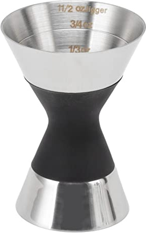 Bonbela Jigger para Cócteles, Taza Medidora de Acero Inoxidable de Doble Cara con Escala para Barra Casera y Uso Profesional (Plata)