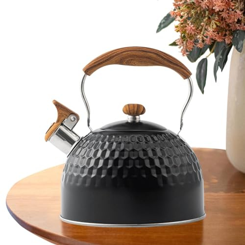 SVCEQZE Bollitore Per Tè | 2,5L Teiera con Fischietto e Manico Ergonomico,Bollitore A Fischio - Per Cucina Casa Appartamento Picnic Campeggio Giardino e Invaso Domestico