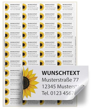 Adressaufkleber personalisiert – 44 Adressetiketten selbstklebend – 4,6 x 2,4 cm – Absender Aufkleber mit Name selbst gestalten – (Motiv 3)
