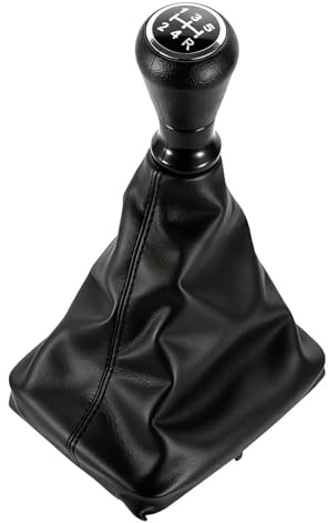 Pommeau de Levier de Vitesses 5 Vitesses pour Peugeot 206 et 406 (Boîte Manuelle) en Cuir Premium avec Soufflet, Kit de Remplacement Ergonomique Spécialement Conçu, Installation Rapide Sans Outil