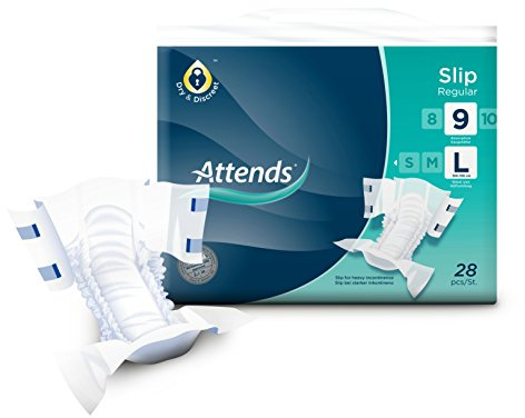 Attends Slip Regular 9L, Einmalslip, bei starker Inkontinenz, Größe L, 28 St