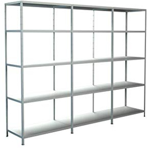 Schulte Regalwelt Steckregal mit 3 x 5 PowerMAX Fachböden, 85 kg Tragkraft, 200x260x50 cm (HxBxT), weiß, Lagerregal, Werkstattregal, Kellerregal, Garagenregal, Metallregal