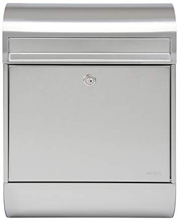 ME-FA 864020DE MEFA Briefkasten RUBY 864 (Farbe Edelstahl, Postkasten mit Sicherheitsschloss, 450x350x150 mm)