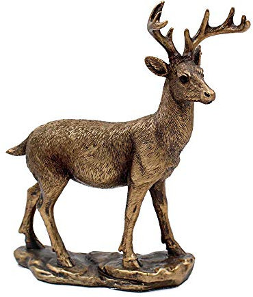 Leonardo Figure | Bronze Deer Reflections | 1 Piece - 19x6x20 cm