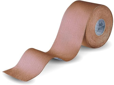 1 Rolle Effekt Manufaktur Kinesiologie Tape für Muskeln - 5 m x 5 cm - beige - Uncut - Wasserfest & Elastisch - Für Sport & Physio Tape