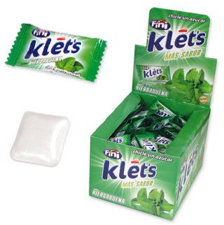 CHICLE KLET´S HIERBABUENA S/A CAJA 200 uds